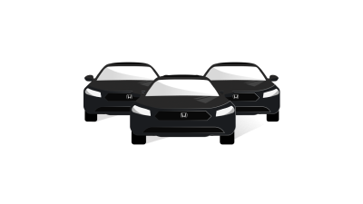 A front-view of 3 black icon images of vehicles.