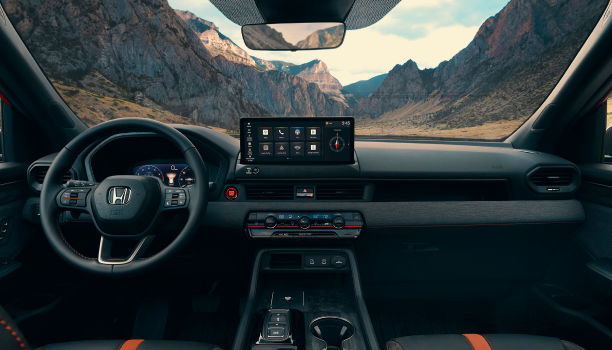 Interior view of the front dashboard
