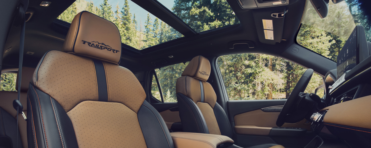 Closeup of an interior cabin.