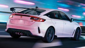 3/4 rear view of white Type R